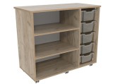 Flex-kast 3B laag B107xD50 x H96 cm Grey Craft Oak Tangara Groothandel voor Kinderopvang inrichting